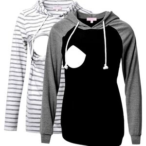 Long sleeve nursing tops